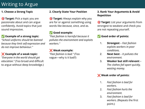 Writing to Argue Support