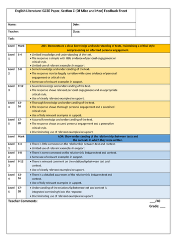Of Mice and Men IGCSE