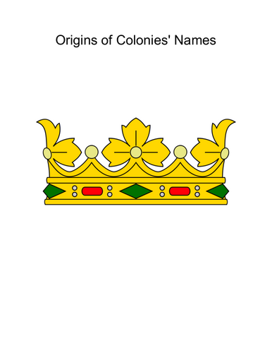 Origins of Colonies' Names