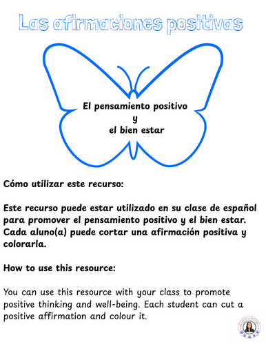 Spanish positive affirmations handout - Afirmaciones positivas