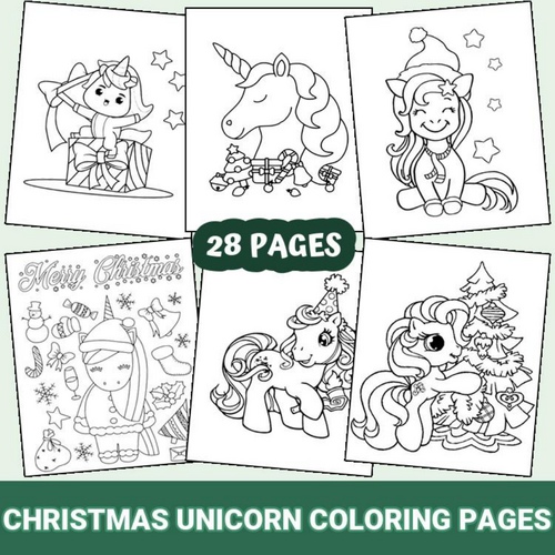 Festive Unicorn Christmas Coloring Pages for Holiday Fun