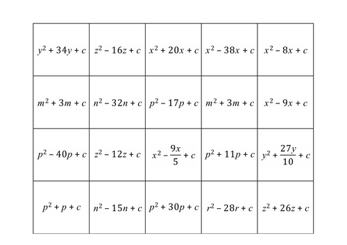 Completing the square-puzzle