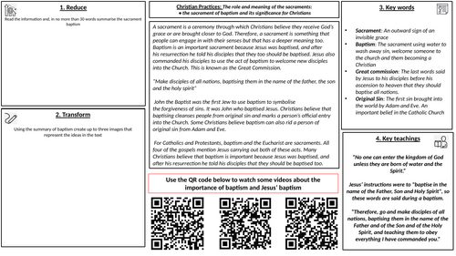 AQA Religious Studies: Christian Practices - Baptism