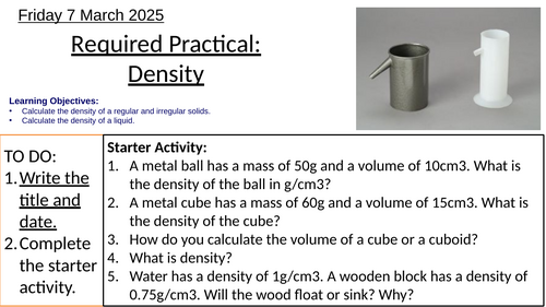 AQA GCSE Physics (Foundation) – Required Practical: Density