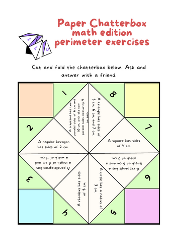 Paper Chatterbox math edition perimeter exercises