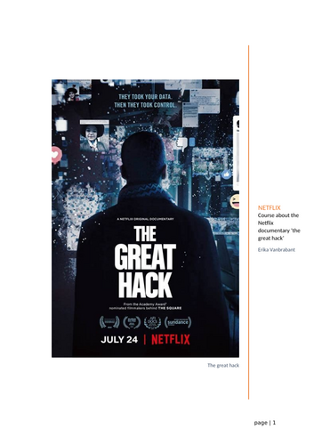 Documentary 'The Great Hack (2019) workbundle