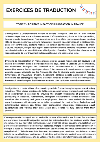 A-Level French translation practice (Year 13 Edexcel)