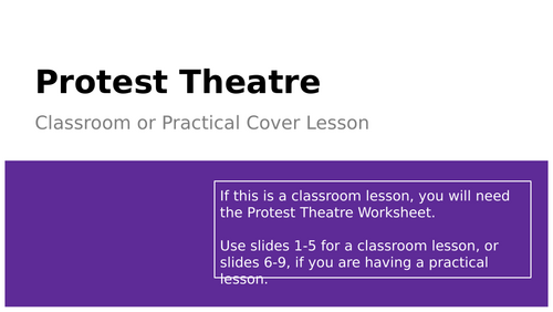 Protest Theatre KS3 Drama Cover Lesson