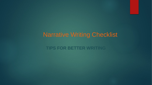 Ultimate Narrative Writing Checklist