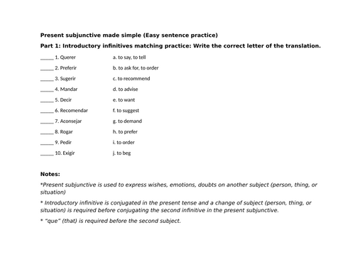 Present subjunctive made simple (Easy sentence practice)