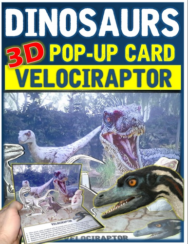 Dinosaurs: Velociraptor Pop-up Card