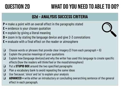 Analysis Q2d - iGCSE CIE Skills