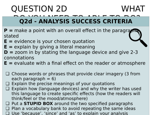 Analysis Q2d - iGCSE CIE Skills