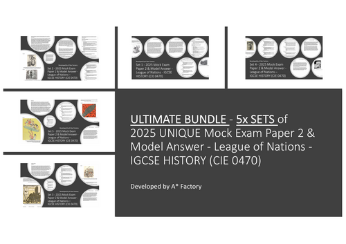 ULTIMATE BUNDLE - 5 SETS of 2025 Mock Exam Paper 2 & Model Answers - IGCSE History League of Nations