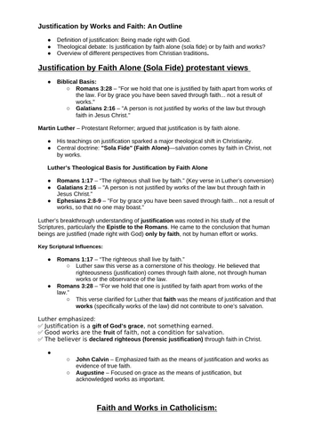 AQA ALevel Religious studies: Christianity- Justification of Faith and Works/Predestination