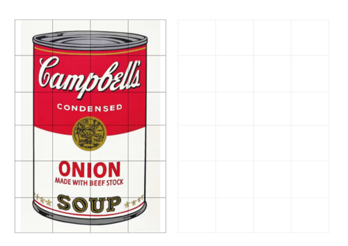 Andy Warhol Soup can grid drawing worksheet