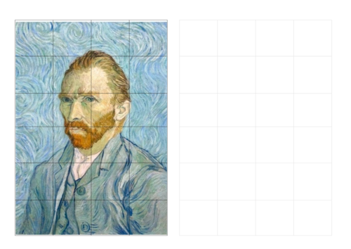 Van Gogh Portrait - Colour Grid Drawing