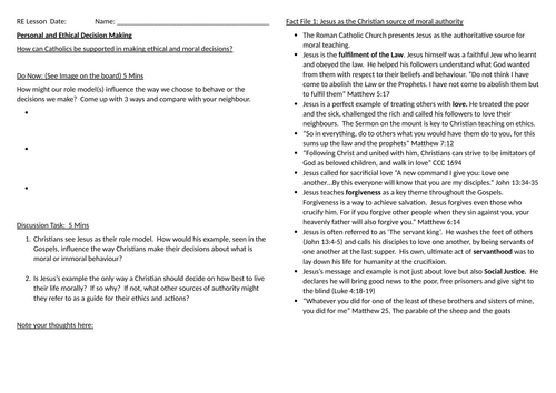 Catholic Sources of authority GCSE Edexcel