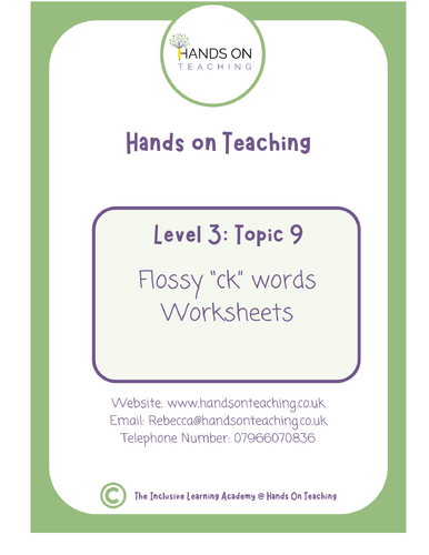 Hands on Teaching topic 9 Multisensory Flossy CK Words Worksheets