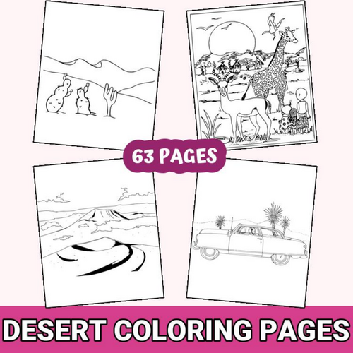 Desert Dreams: Printable Camel and Cactus Coloring Pages for All Ages