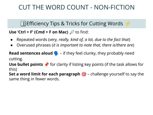 Cut the Word Count - Non-Fiction