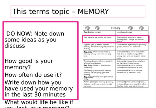 AQA Psychology Memory