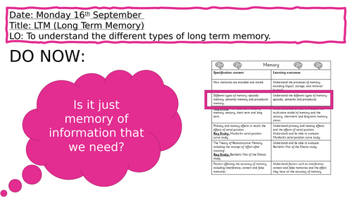 Long Term Memory