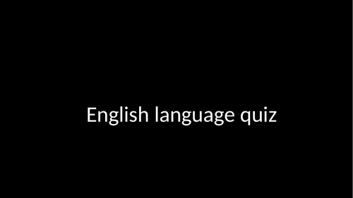 English Language Quiz