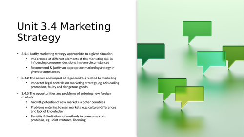 Unit 3.4 Marketing Strategy (IGCSE Business Studies)