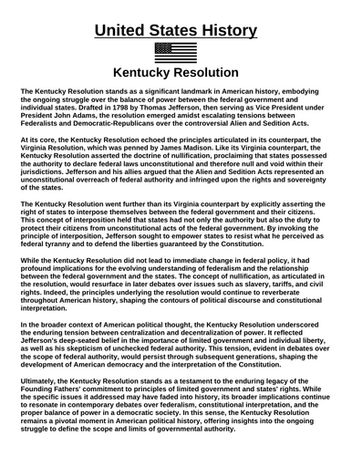 Kentucky Resolution “Article & Questions” Assignment