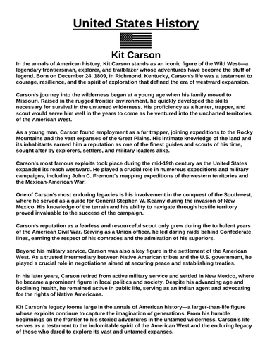 Kit Carson “Article & Questions” Assignment