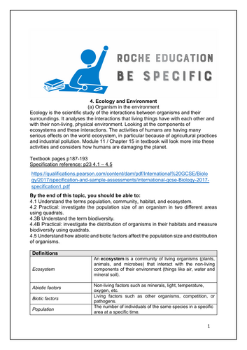 Ecology + Cycles booklet + test