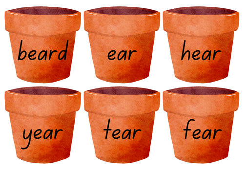 phonics level 3 ear plant pots