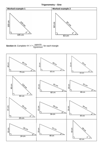 Trigonometry Sine LOW ABILITY