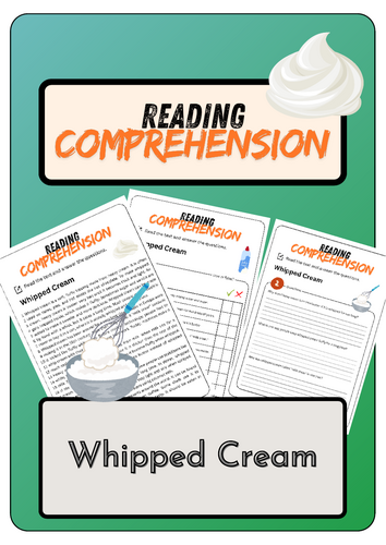 Reading Comprehension - Whipped Cream + Solutions