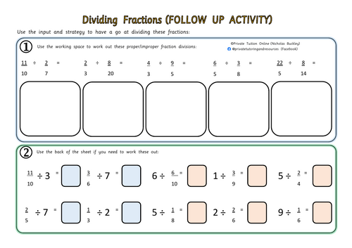 Dividing Fractions (Year 5/6) Worksheet