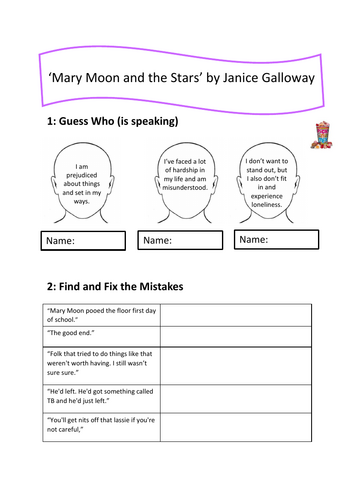 'Mary Moon and the Stars' Work Booklet