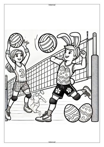 Easter Sports Colouring Sheets