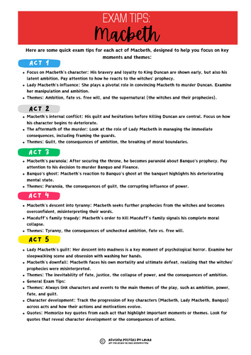 GCSE English Literature – Macbeth – Key Quotes & Exam Tips