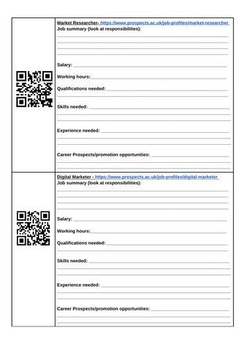 Business Studies Careers Activity