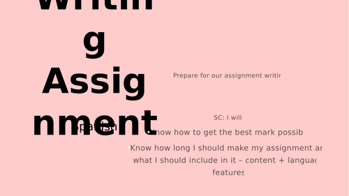 writing assignment higher Spanish