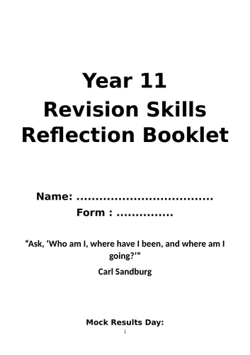 GCSE Tutor Time Revision Skills Workbook
