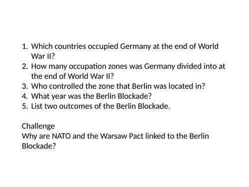 What was the importance of the 1948 Berlin crisis? Edexcel GCSE Pearson History Cold War
