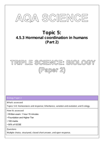 AQA Biology exam questions booklet Paper 2