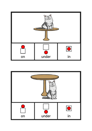 On & under box task
