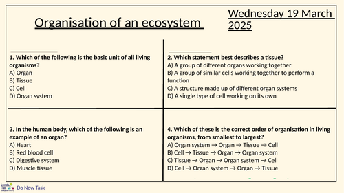 B17.1. Feeding Relationships (Organising ecosystem) AQA