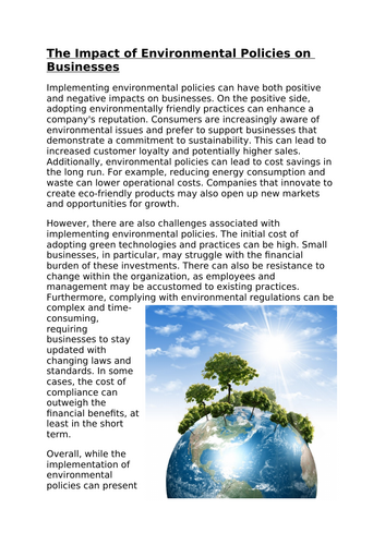 Environmental Influence on Business