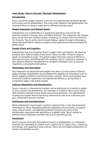 Impact of Globalisation on Business