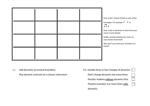 Music inventing activity: Dynamic contrasts