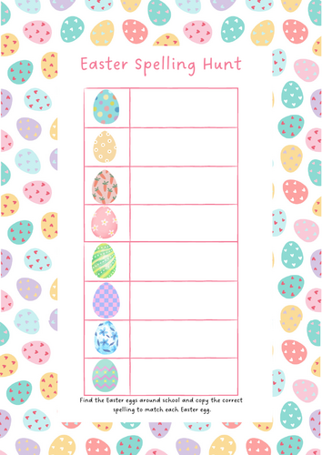 Phase 5 Easter spelling hunt